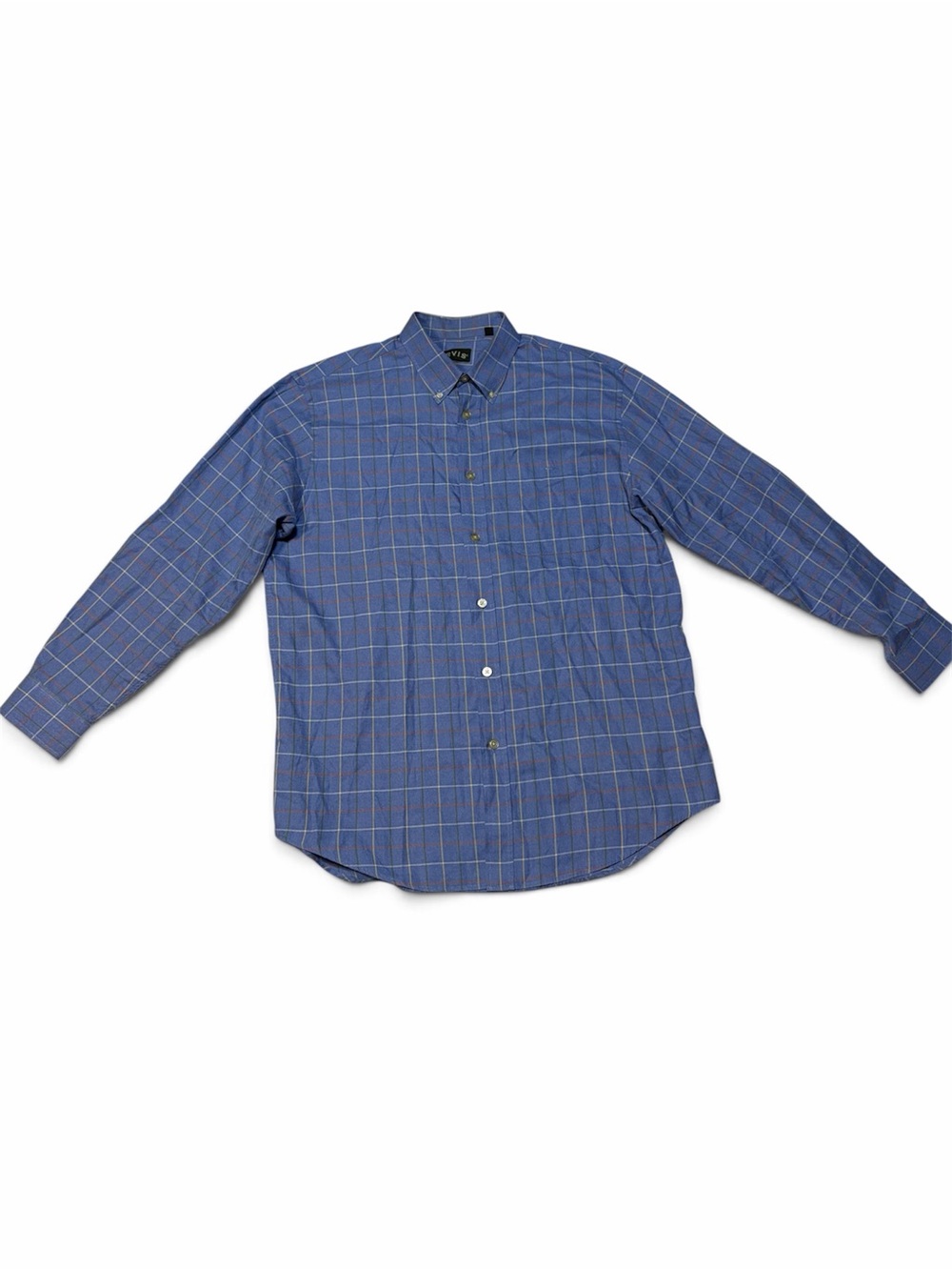 ORVIS Men’s Large Blue Plaid Button Down Shirt